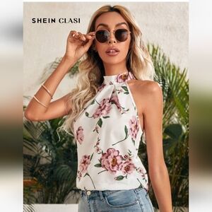 Buy 1 Get 1 Free Tops! SHEIN Floral Halter Top Small NWOT